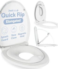 Asiento de Inodoro Elongado Quick Flip con Orinal