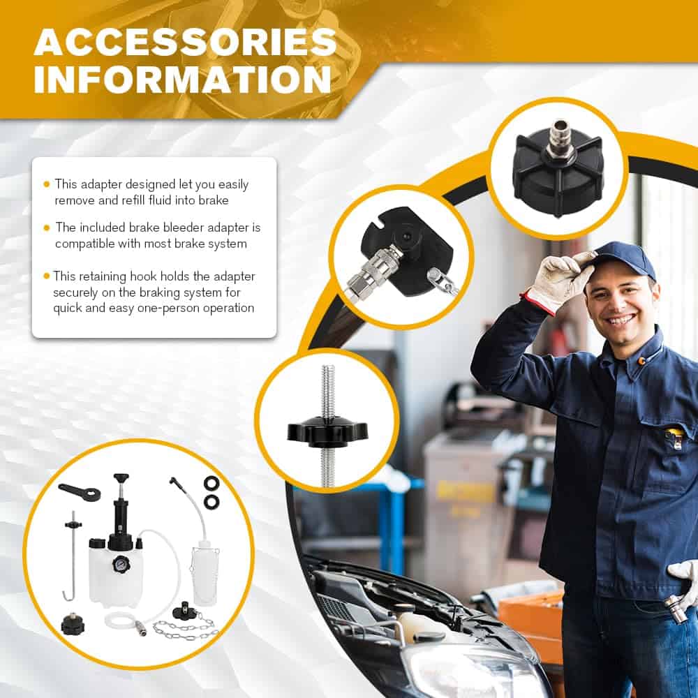 Kit de purga de frenos manual Wenzhon de 3L, Bomba - Imagen 5