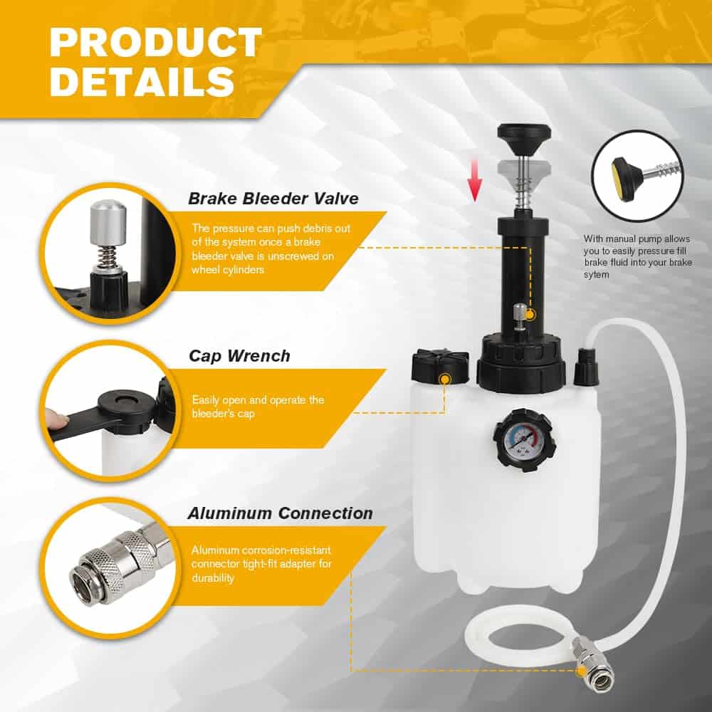 Kit de purga de frenos manual Wenzhon de 3L, Bomba - Imagen 4