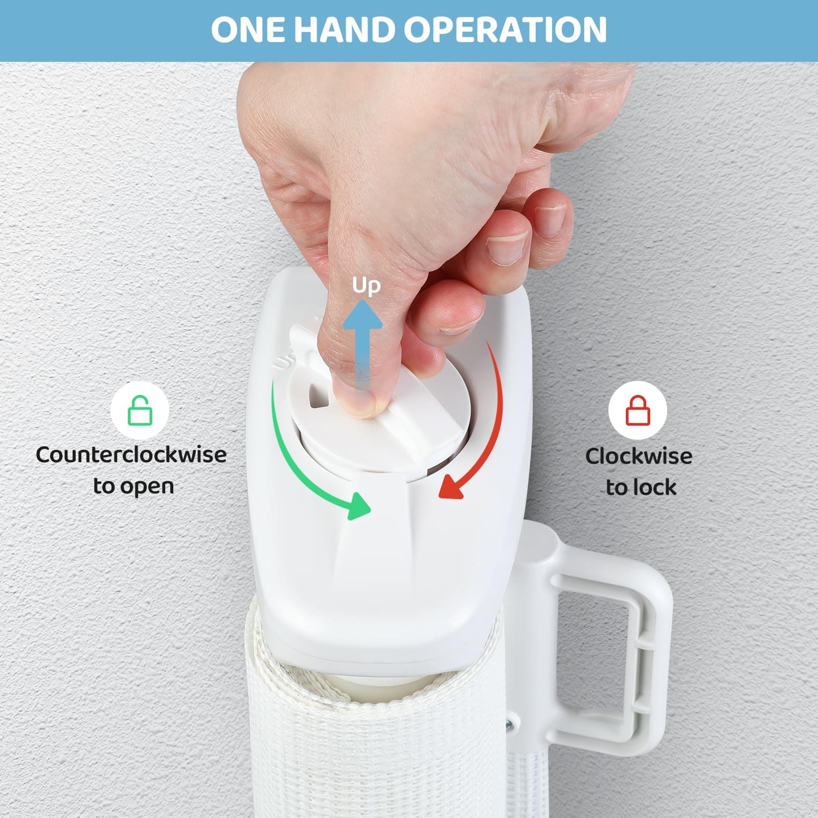 Puerta de bebé retráctil extra ancha de 120 -Blanco - Imagen 6