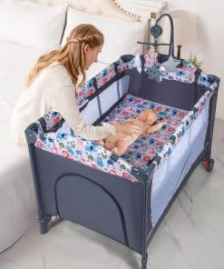ANNA QUEEN 4-en-1 Pack and Play con Moisés, Cuna Plegable,