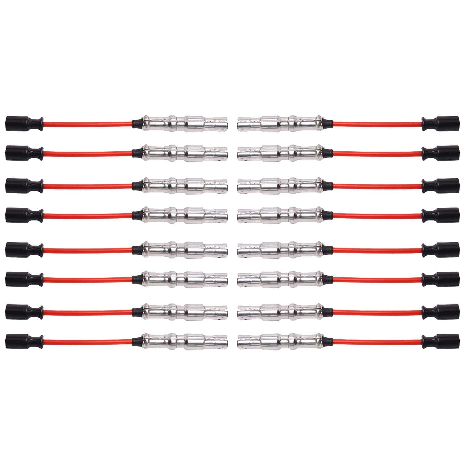 Juego de cables de bujías rojos ENA compatible con