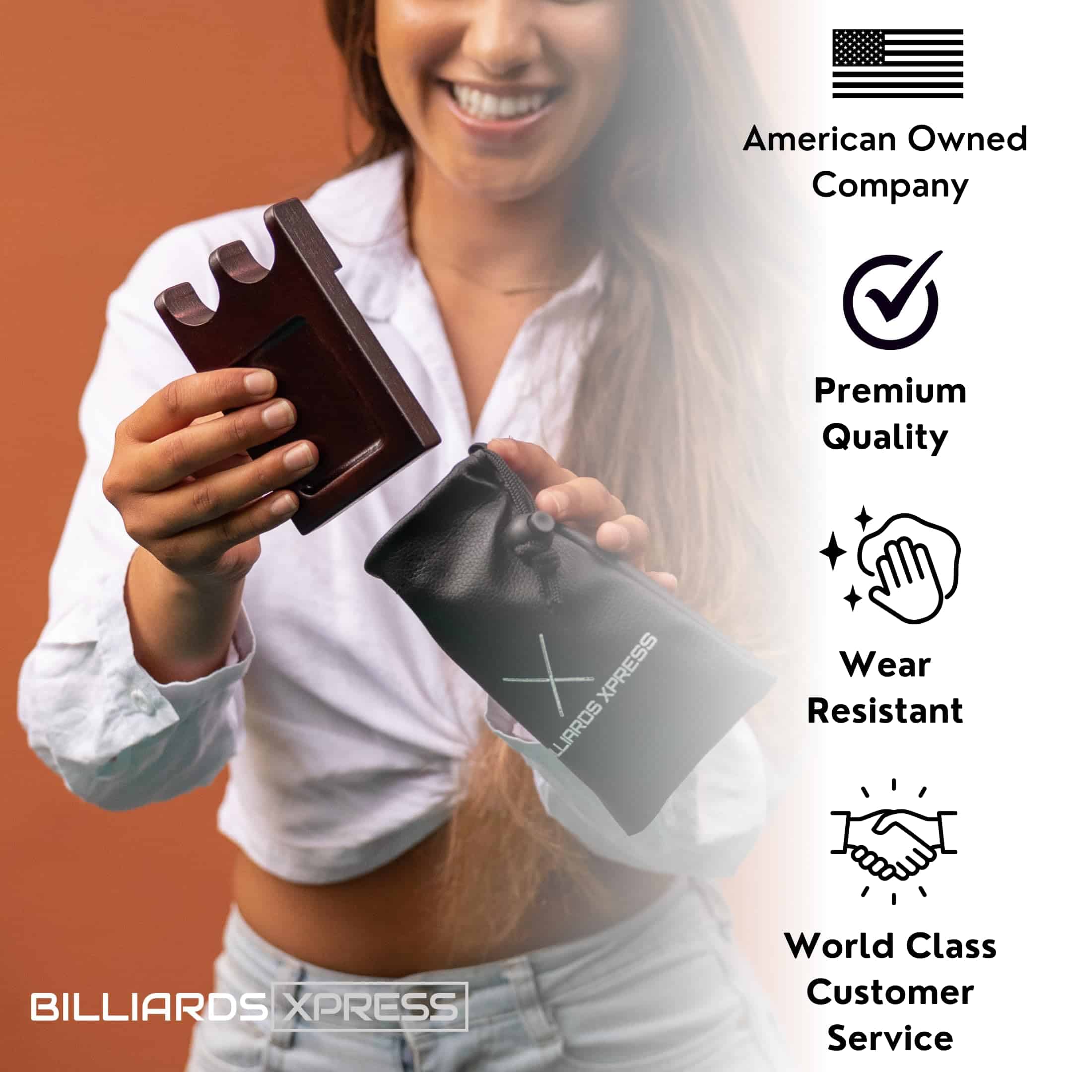 Soporte para palos de billar BILLIARDS XPRESS -Caoba - Imagen 6