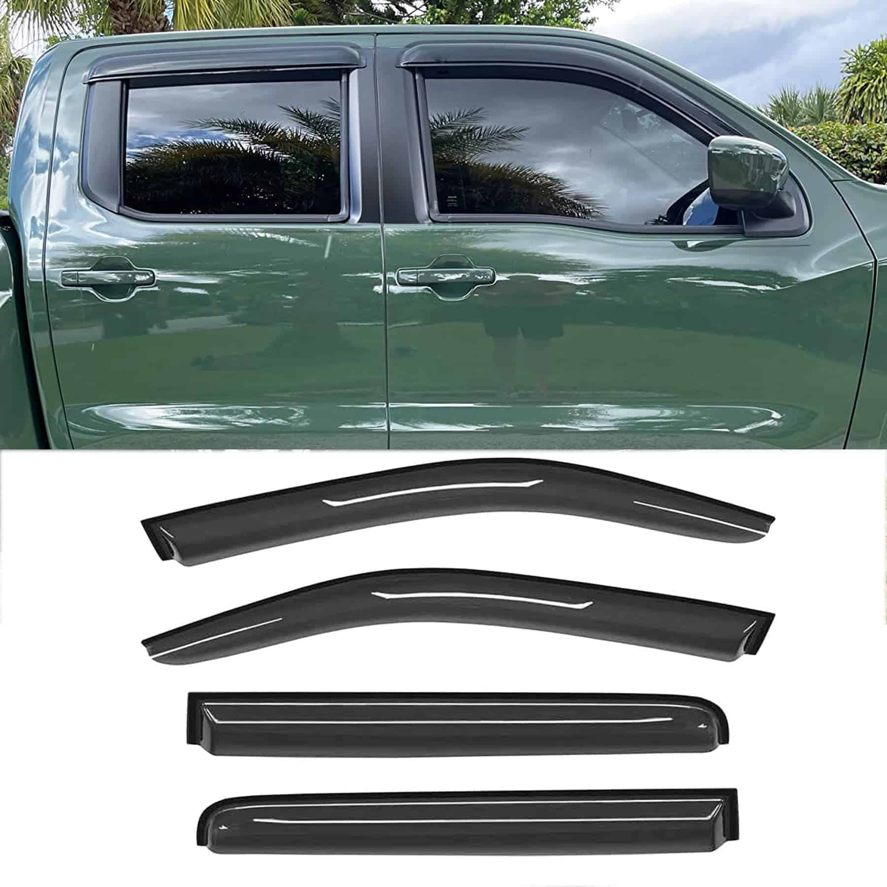 4pcs Deflectores de lluvia a prueba de fracturas originales