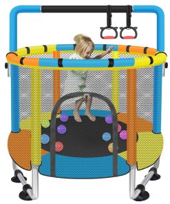 Trampolín para niños de 1 a 8 años, 55'' -Amarillo-Naranja-A