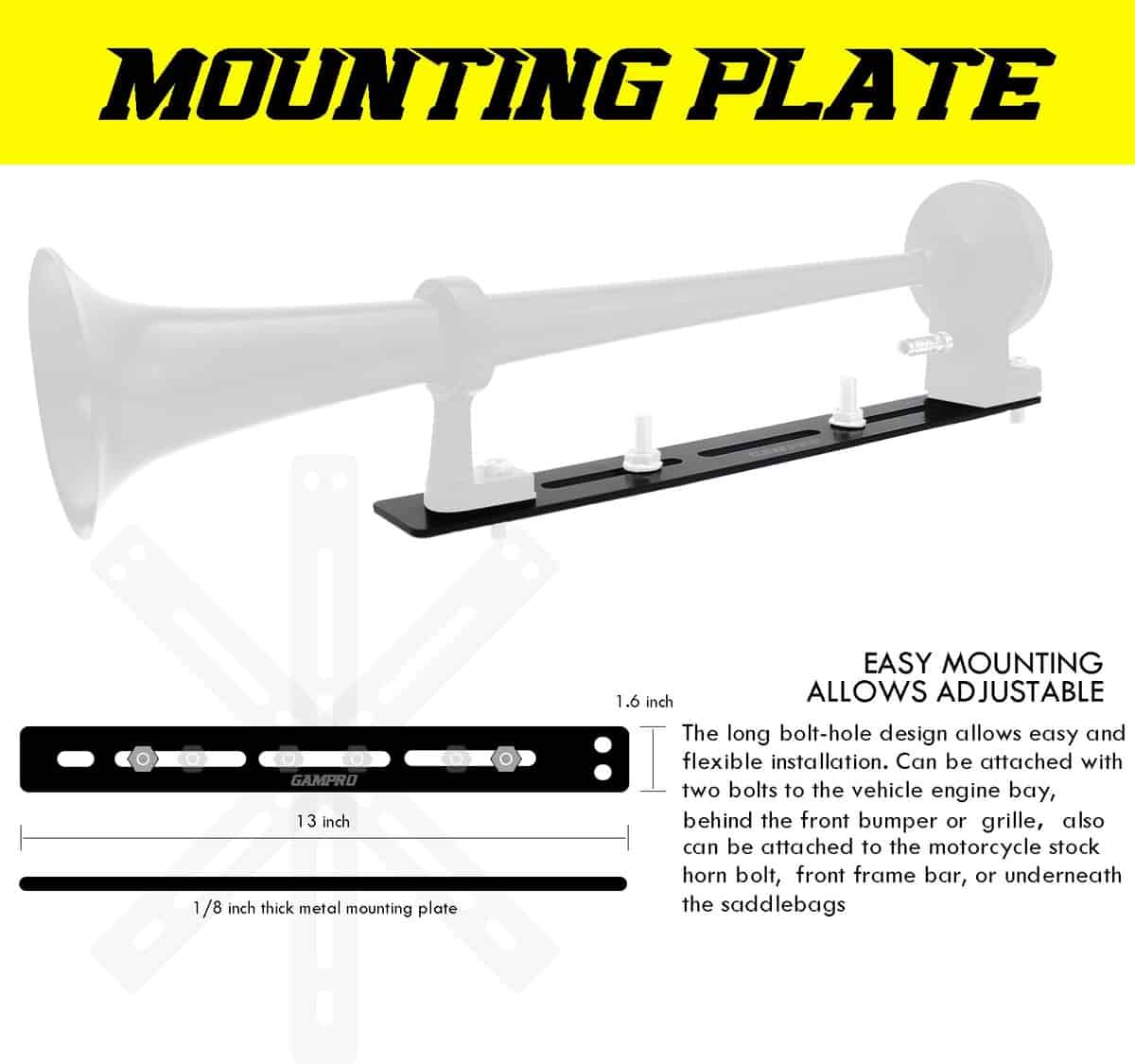 GAMPRO Bocina de Aire de 12V 150DB con Kit de soporte, 18 - Imagen 5
