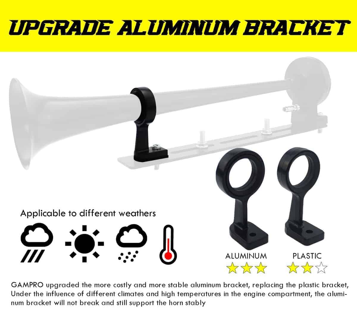 GAMPRO Bocina de Aire de 12V 150DB con Kit de soporte, 18 - Imagen 4
