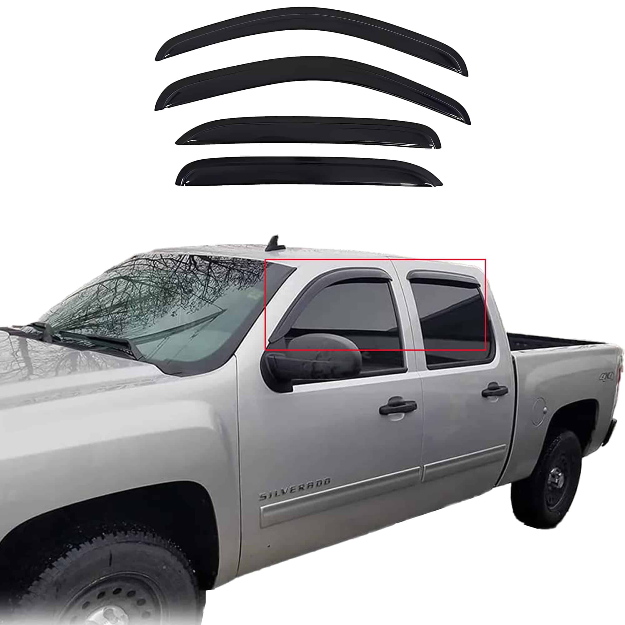 LIKDIKDIK Tape On Rain Guard Window Visor Compatible with