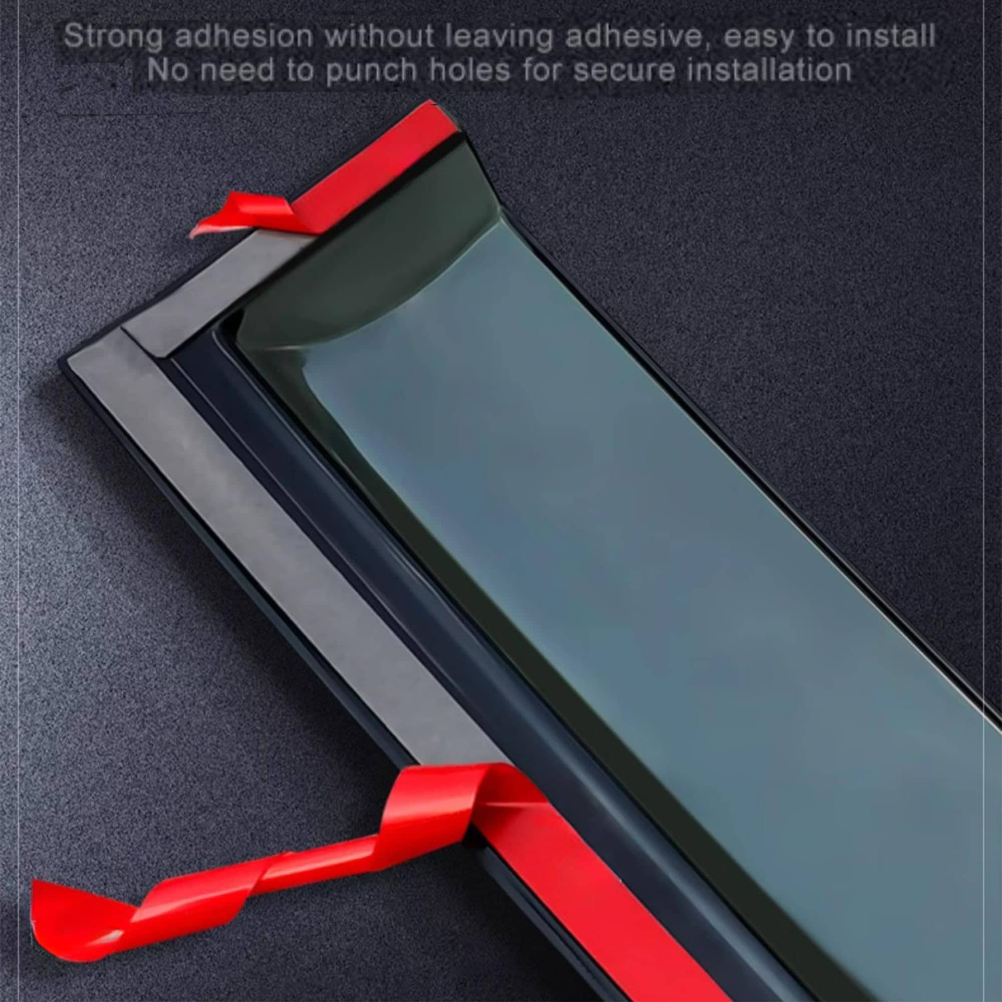 LIKDIKDIK Tape On Rain Guard Window Visor Compatible with - Imagen 4