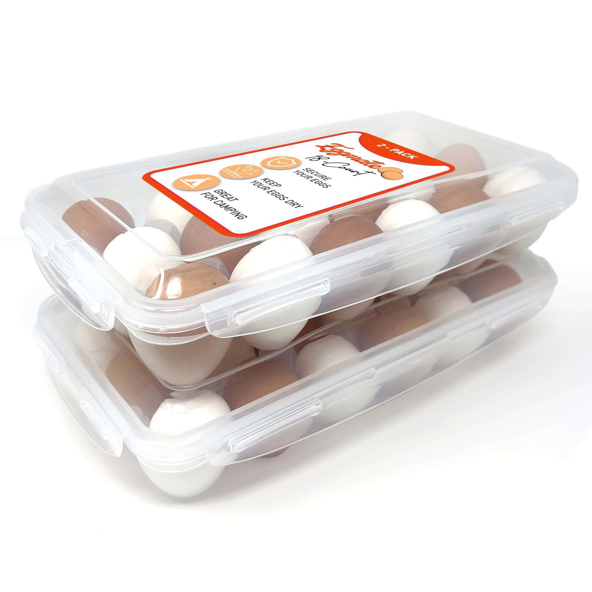 Caja de plástico para huevos EggMate, Transparente,