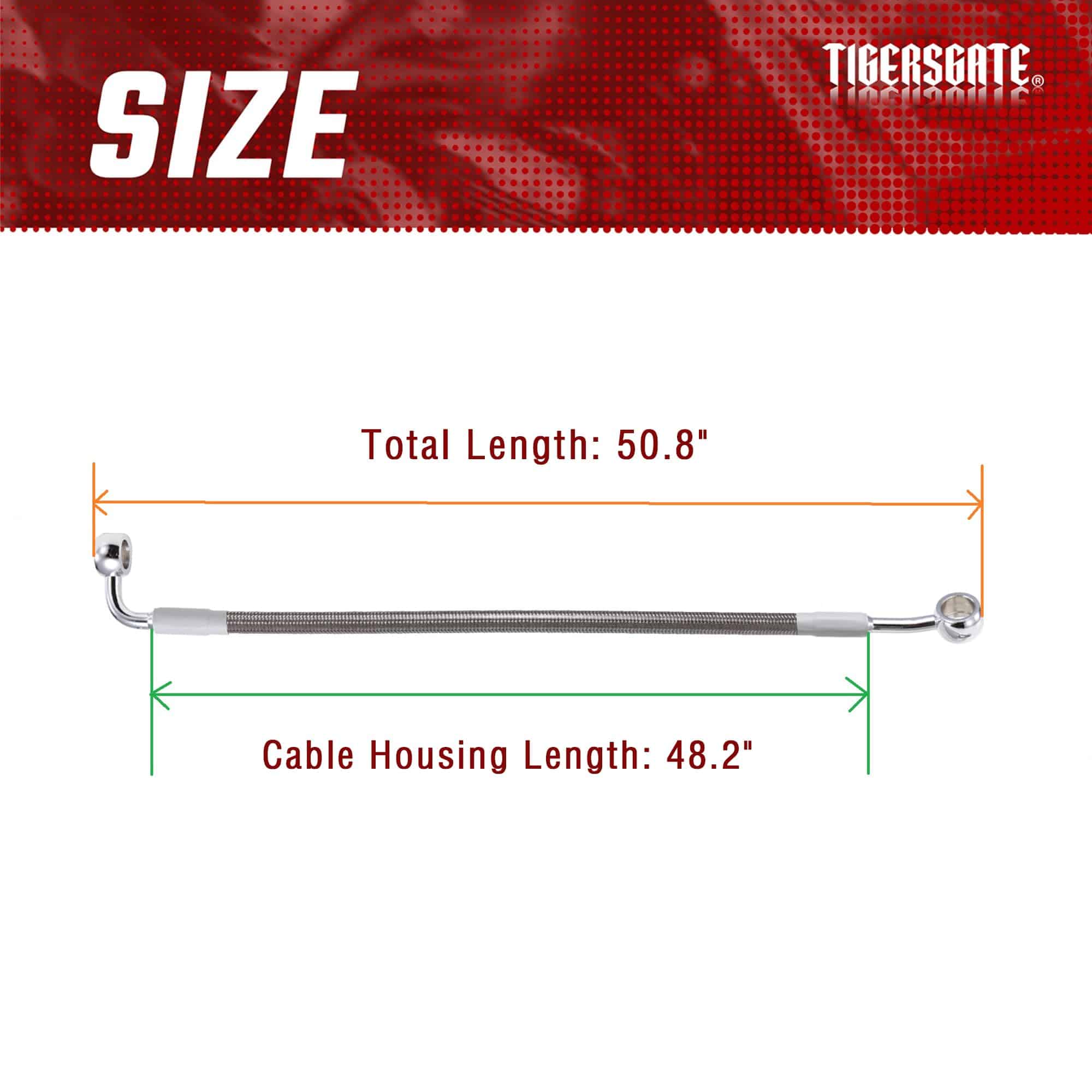 TIGERSGATE 14" Ape Hangers Dyna Softail Cable de Freno - Imagen 3