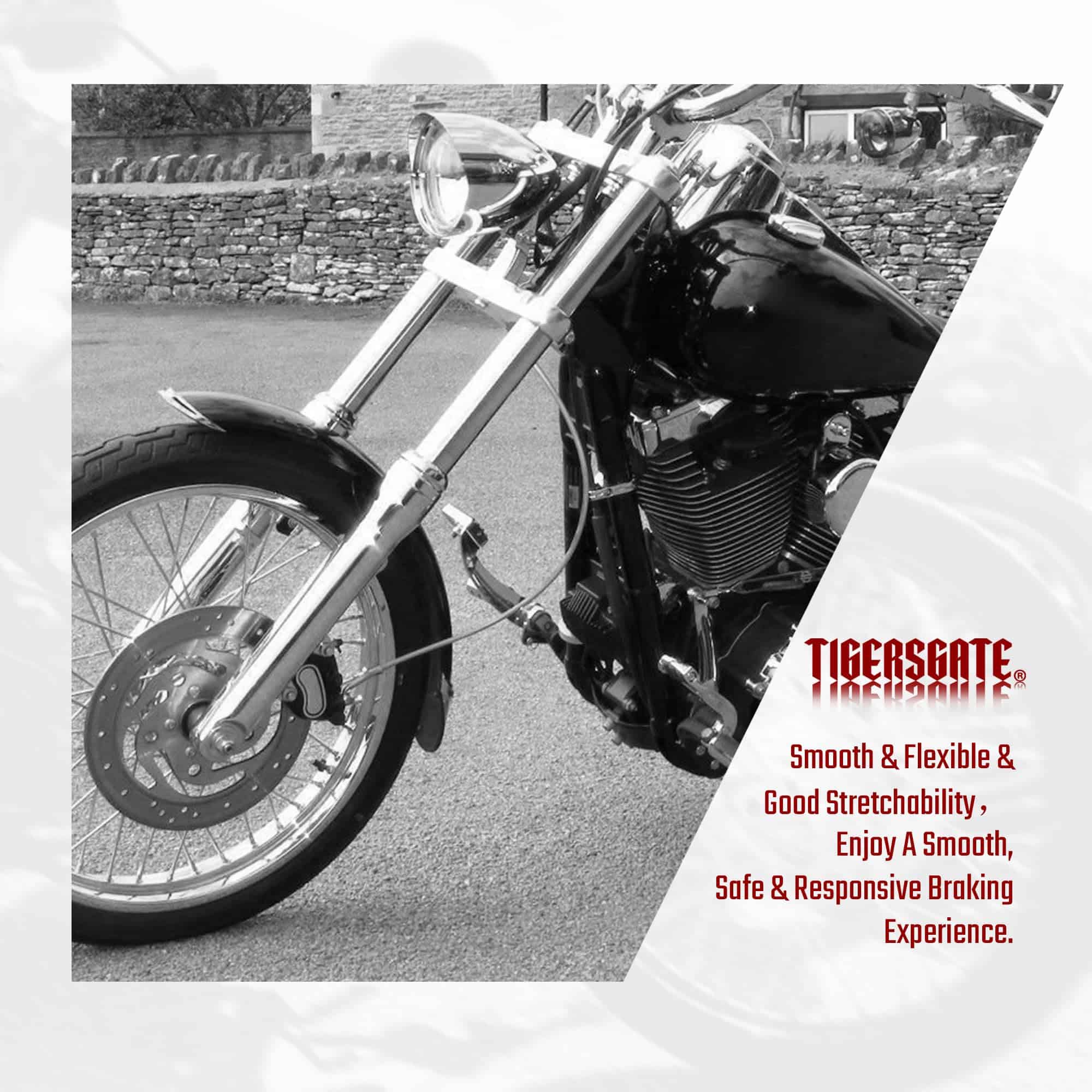 TIGERSGATE 14" Ape Hangers Dyna Softail Cable de Freno - Imagen 4