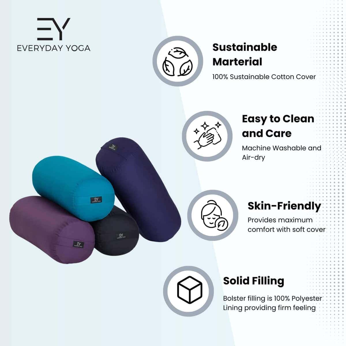 Almohada de meditación rectangular para yoga -Ciruela - Imagen 6