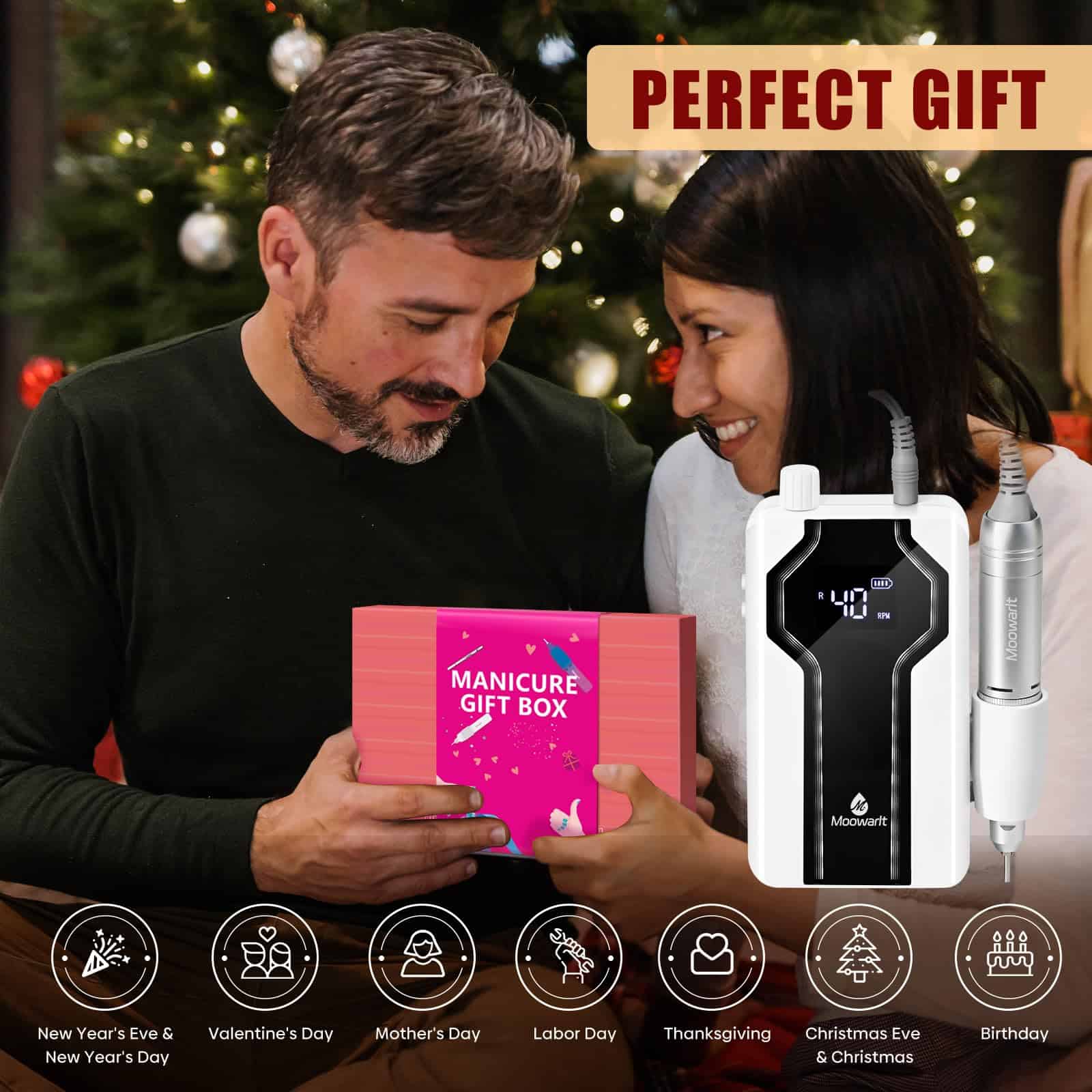 Taladro de uñas profesional Moowarlt 40000RPM, lima - Imagen 10