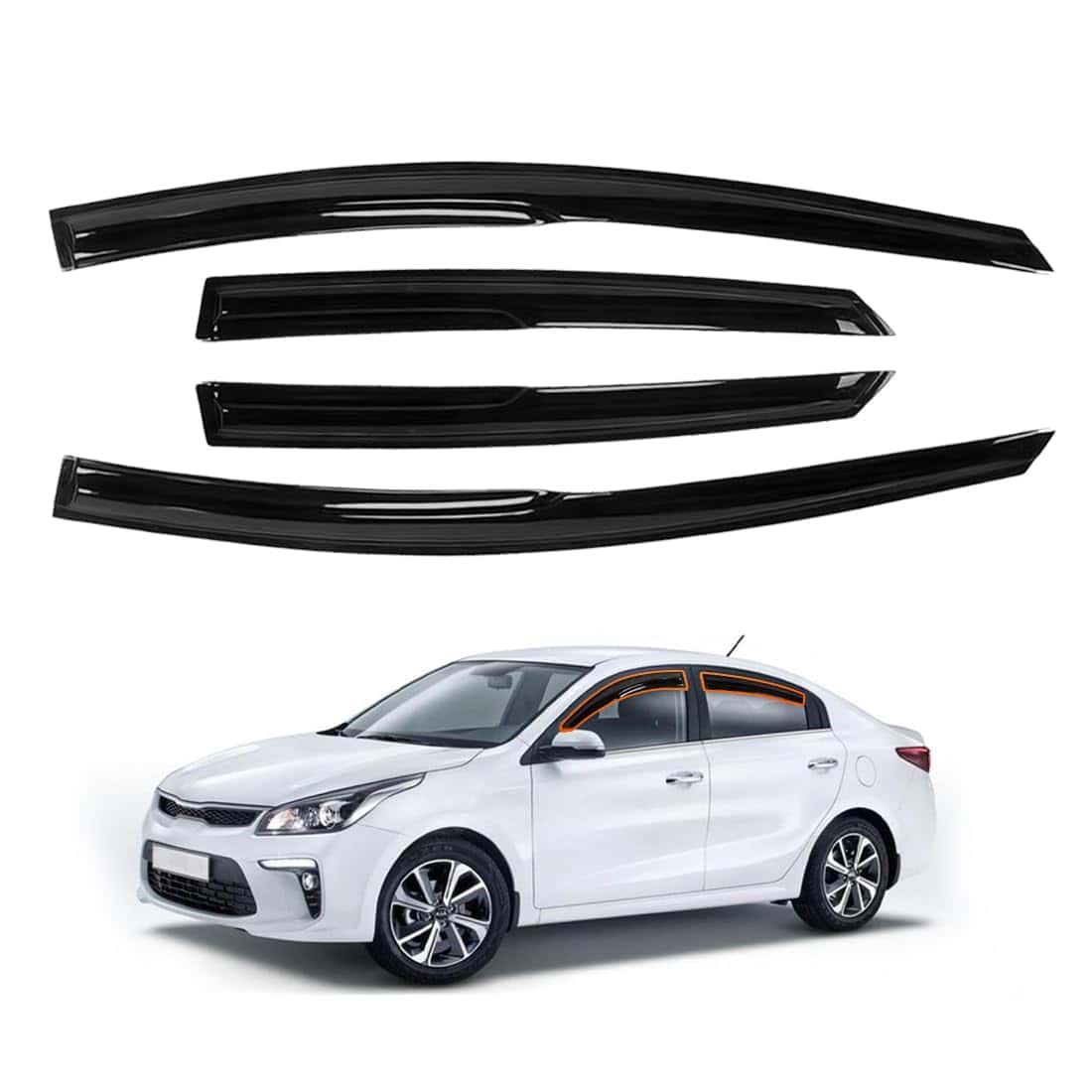 Viseras de Ventana Adhesivas FIT Kia Rio Sedán 2018-2023 -