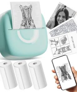 Mini Impresora de Etiquetas Impresora Térmica con 3 Rollos