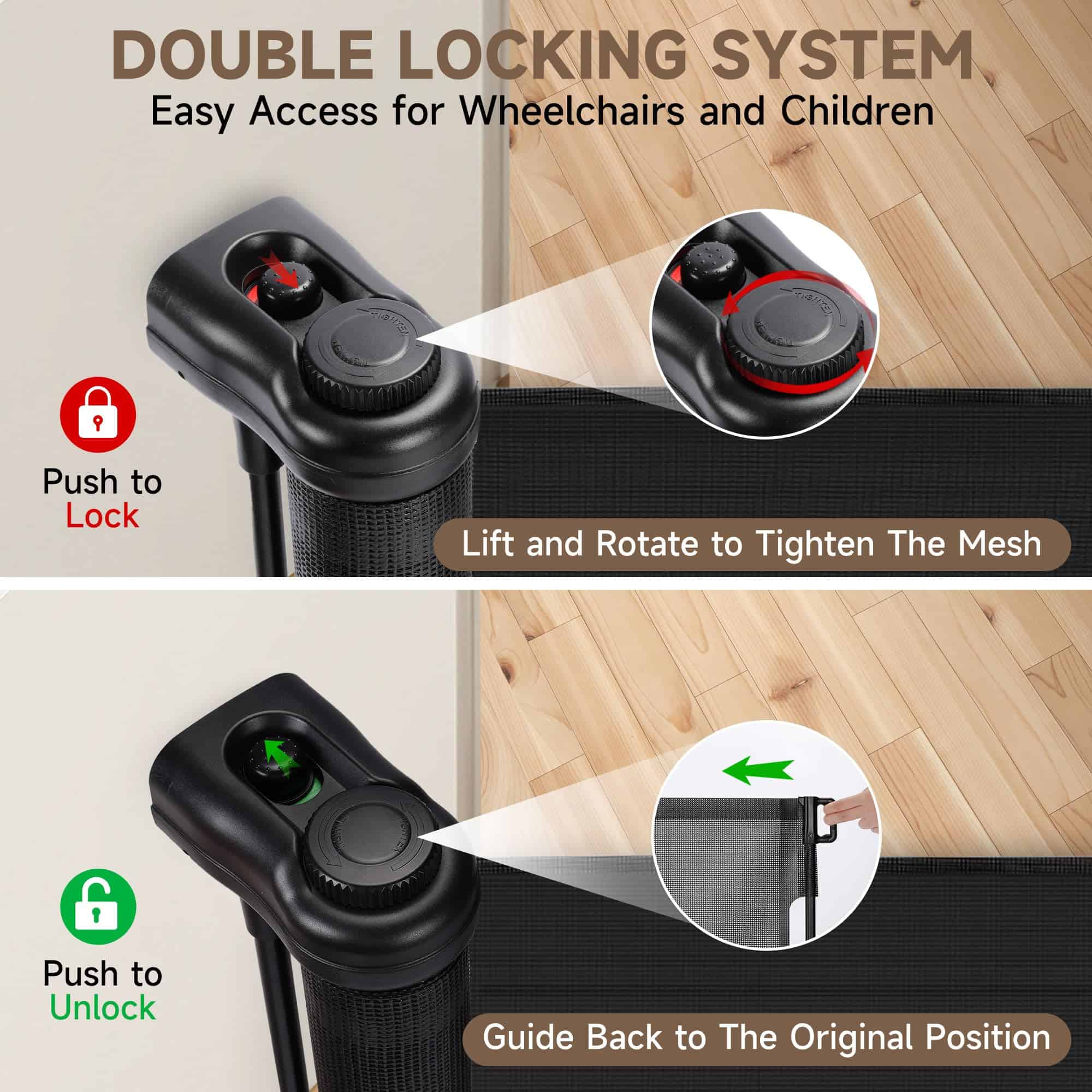 Reja para Bebés Retráctil de 140 Pulgadas, Reja Extra Ancha - Imagen 5