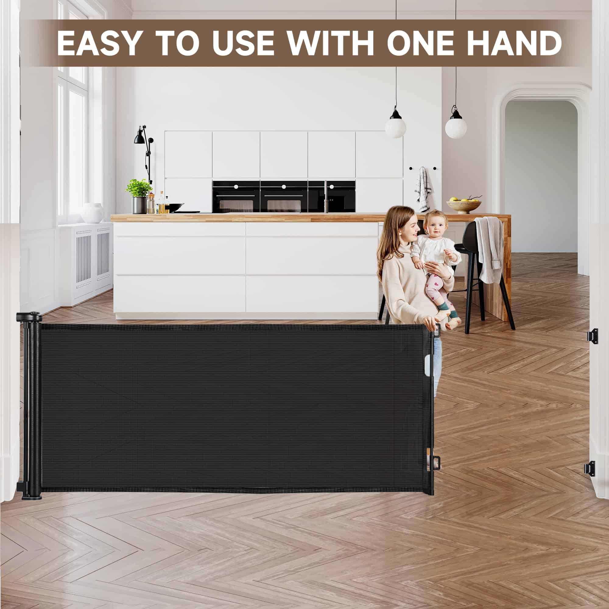 Reja para Bebés Retráctil de 140 Pulgadas, Reja Extra Ancha - Imagen 4