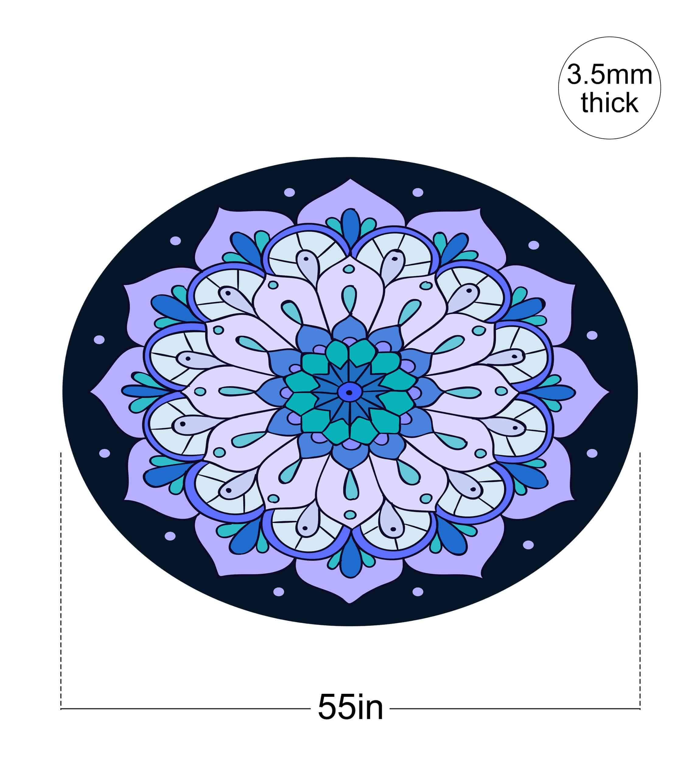 nuveti Tapete de Meditación Grande Redondo -JingRuoAnLan - Imagen 3