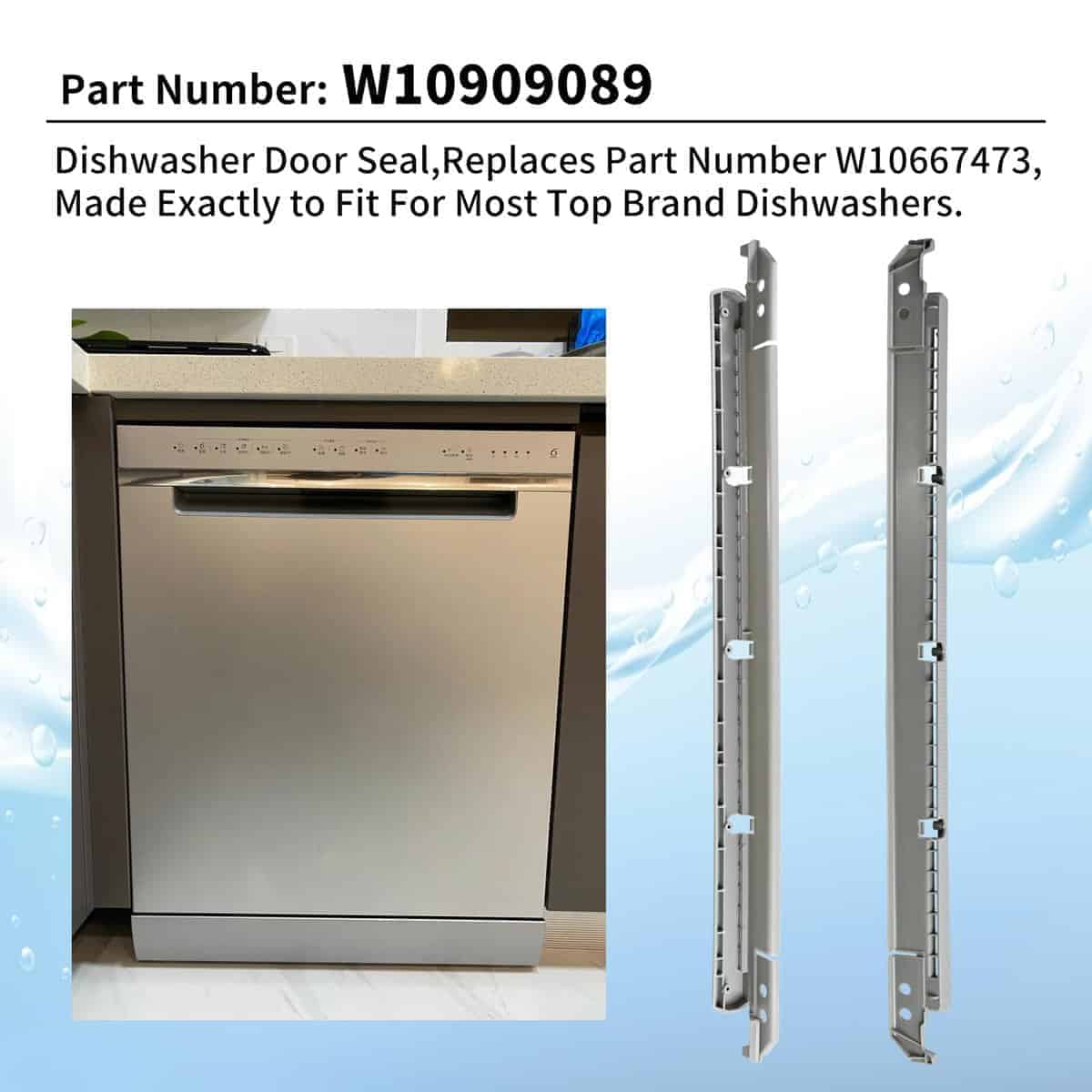 Sello de Puerta Inferior para Lavavajillas W10909089 - Imagen 4