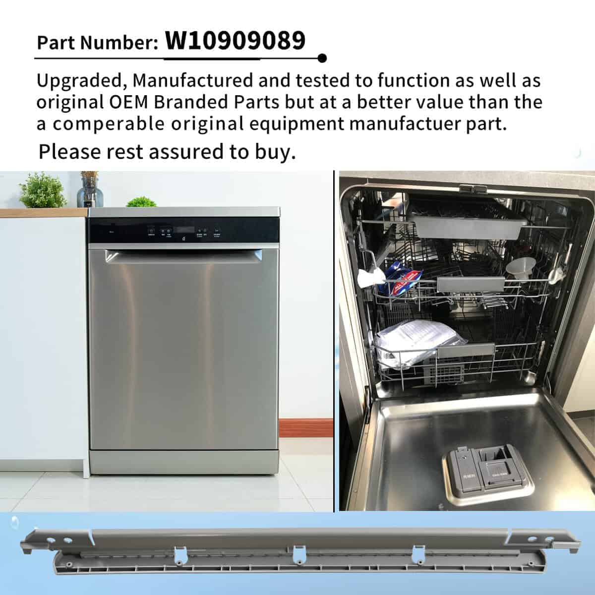 Sello de Puerta Inferior para Lavavajillas W10909089 - Imagen 7