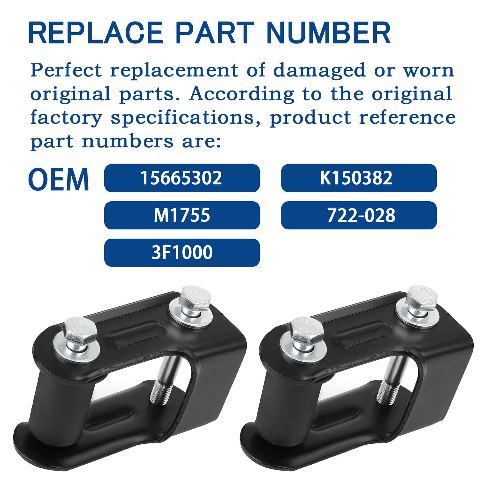 Kit de sujetadores de muelle de hoja trasero (Izquierdo - Imagen 6