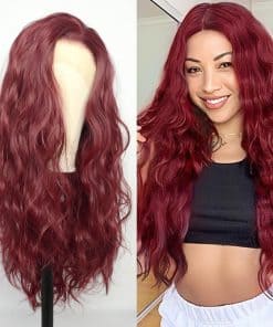 Pelucas Frontales de Encaje Ondulado Borgoña Luwigs para