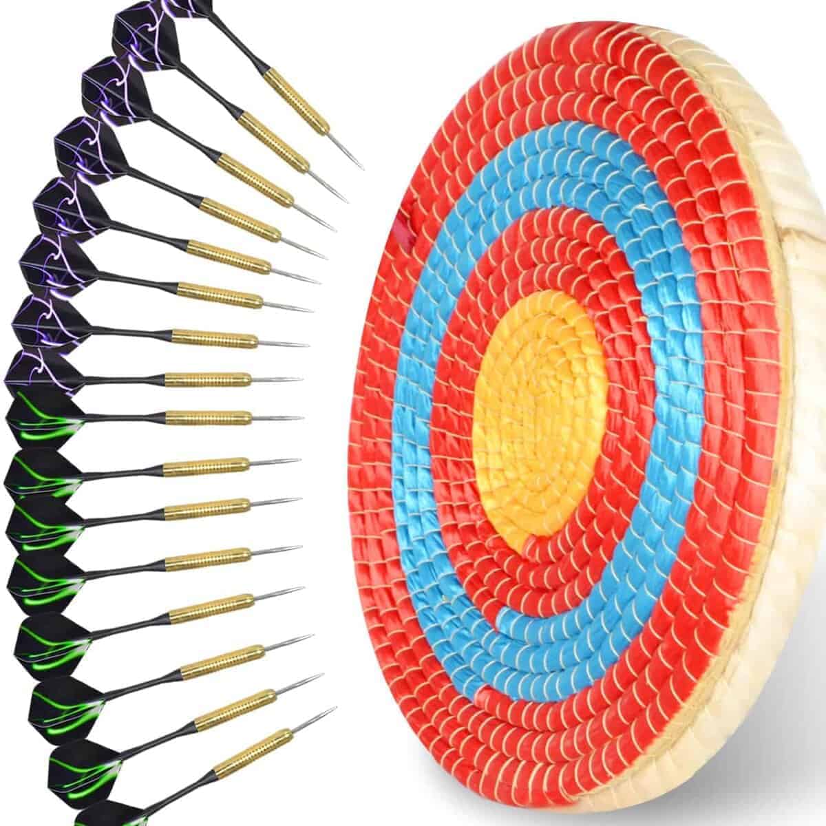Tablero de Dardos de Paja VNAKER de 15.7 Pulgadas, Tablero