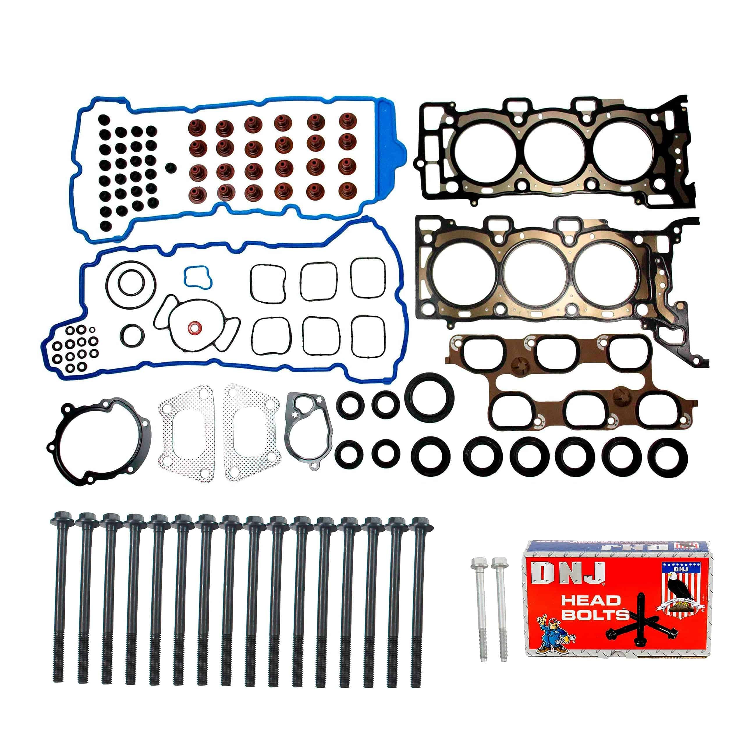 Juego de empaques de culata DNJ HGB3230 con kit de pernos