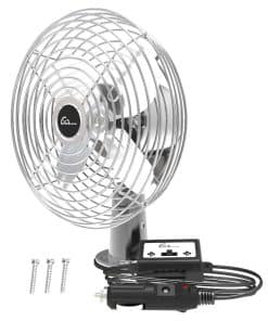 Ventilador de viaje de lujo de 2 velocidades de 12V,