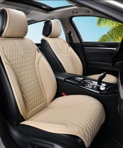 Coverado 2PCs Fundas de Asiento Delantero de Cuero