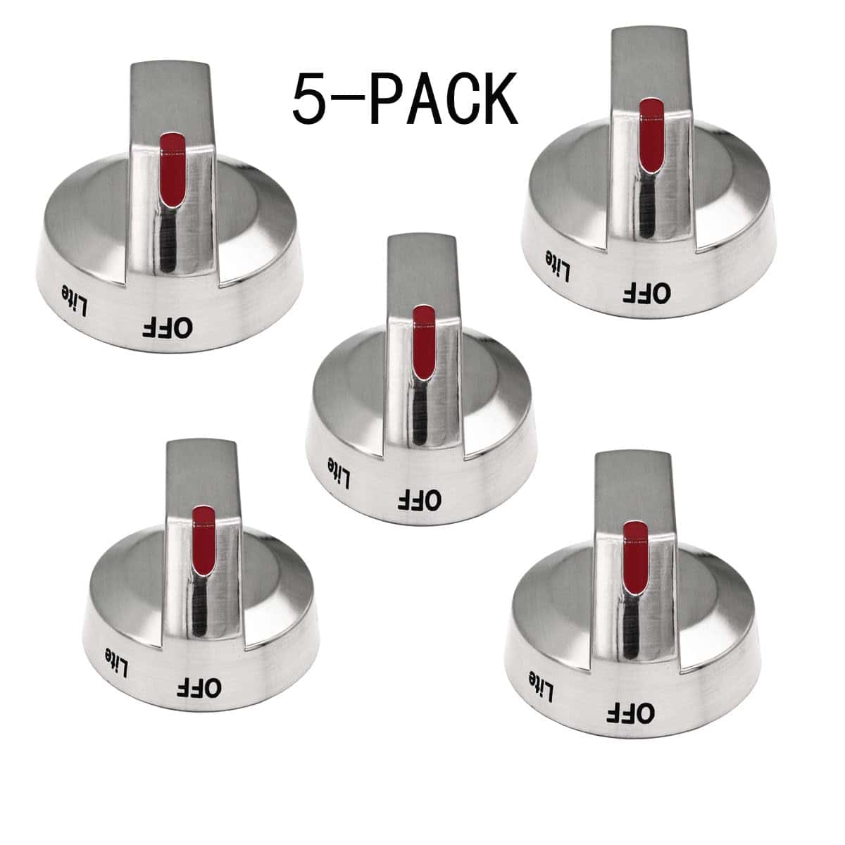 Paquete de 5 perillas de control de quemador de gas - Imagen 3