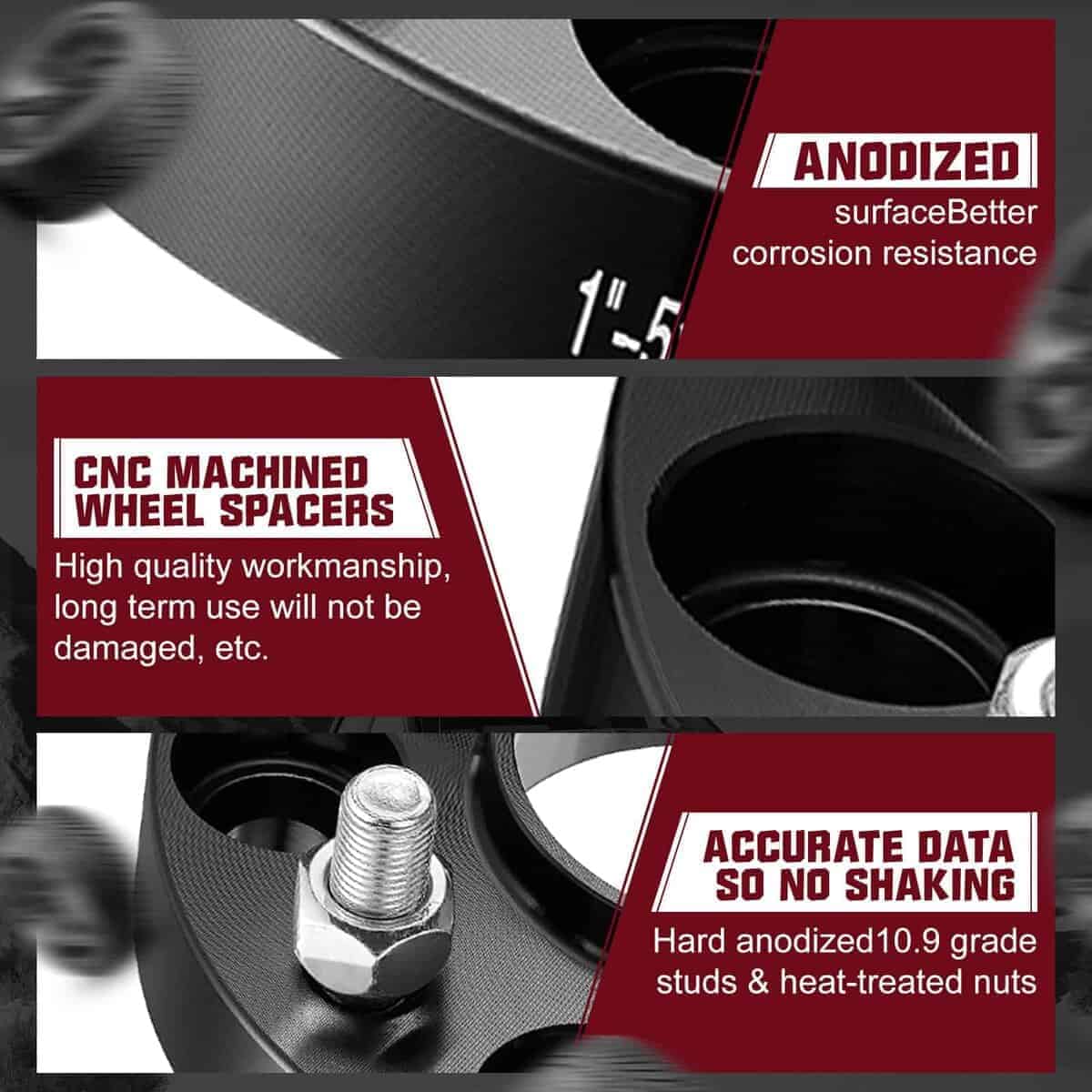 Espaciadores de Rueda BDFHYK 5x114.3mm 1 pulgada - Imagen 8
