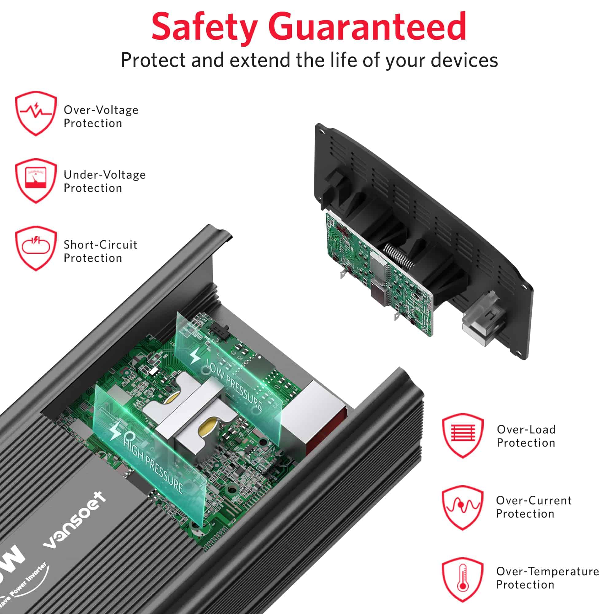 Inversor de Corriente de Onda Sinusoidal -Negro - Imagen 6