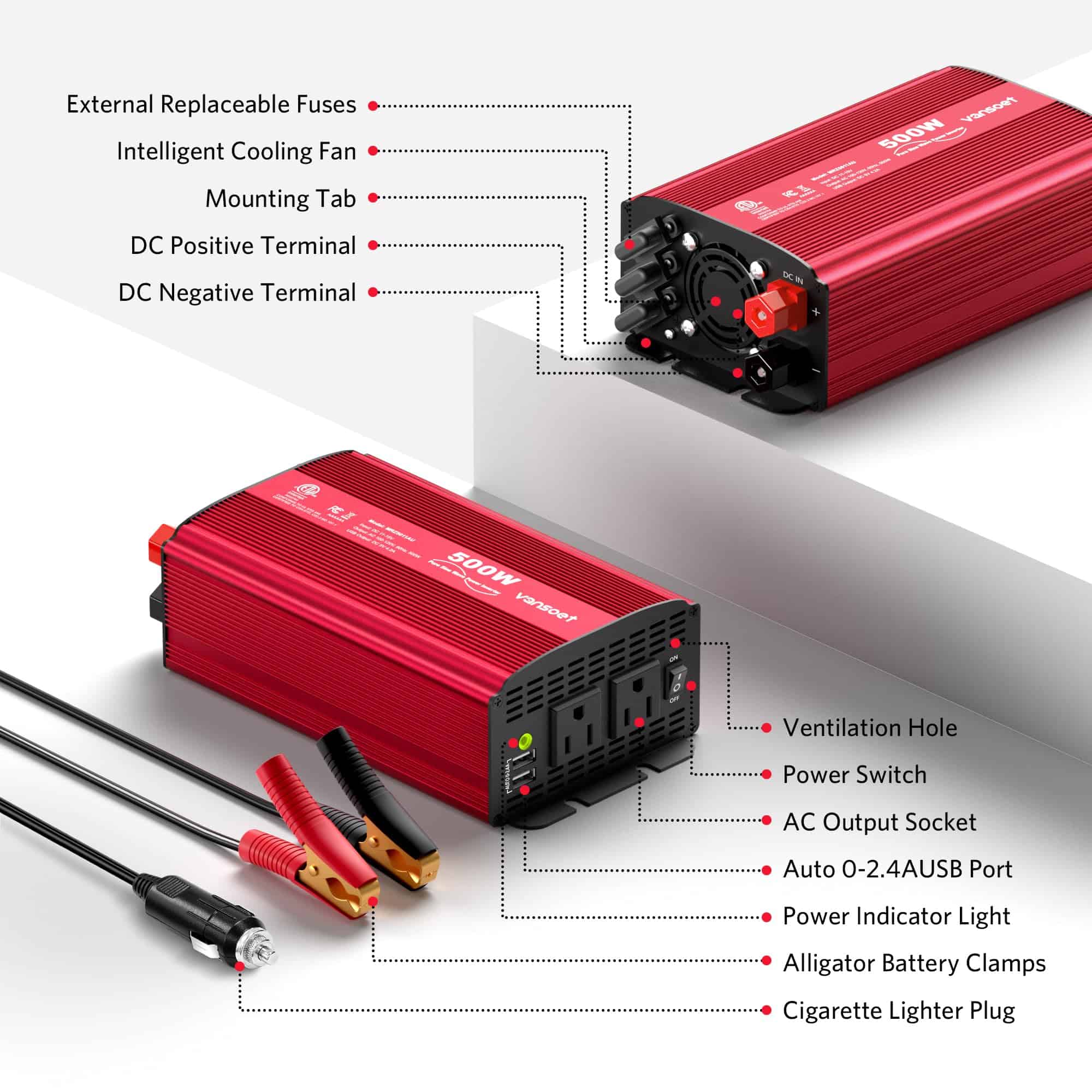 Inversor de Corriente de Onda Sinusoidal -Rojo - Imagen 7