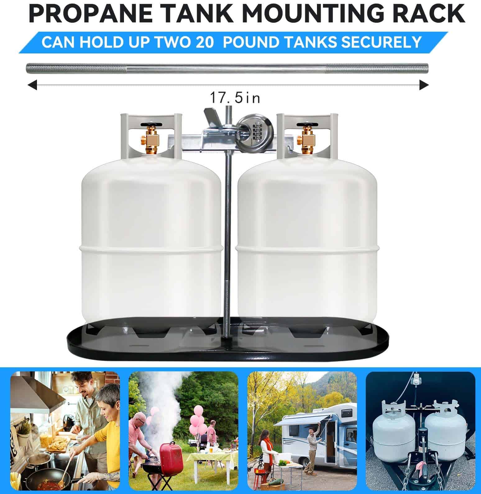 Soporte de Montaje de Doble Tanque de Propano para RV con - Imagen 4