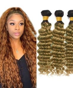 Paquetes de Onda Profunda Rubia Miel #1B/27 Cabello Humano