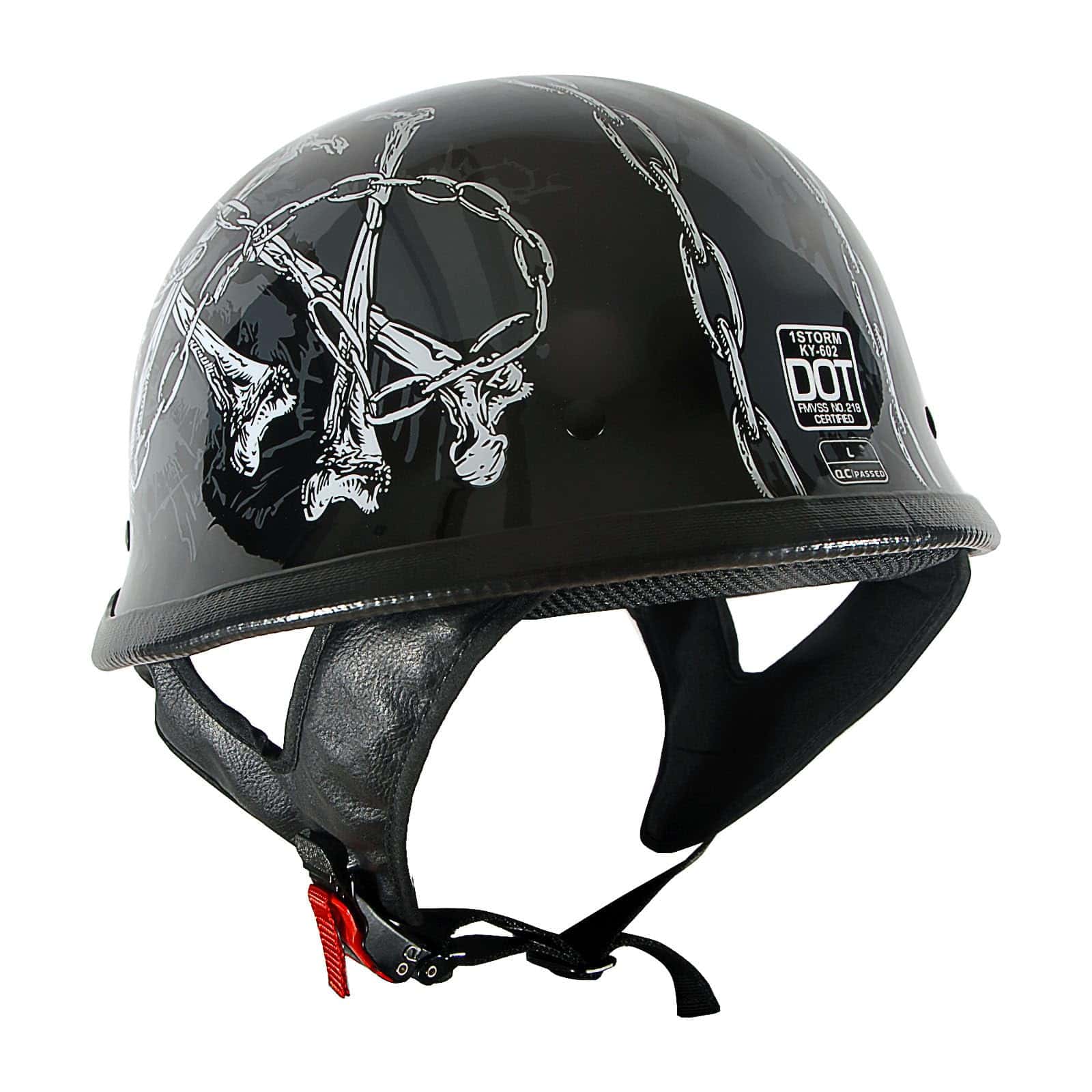 Casco de media cara para motocicleta 1Storm -Chain Skull - Imagen 9