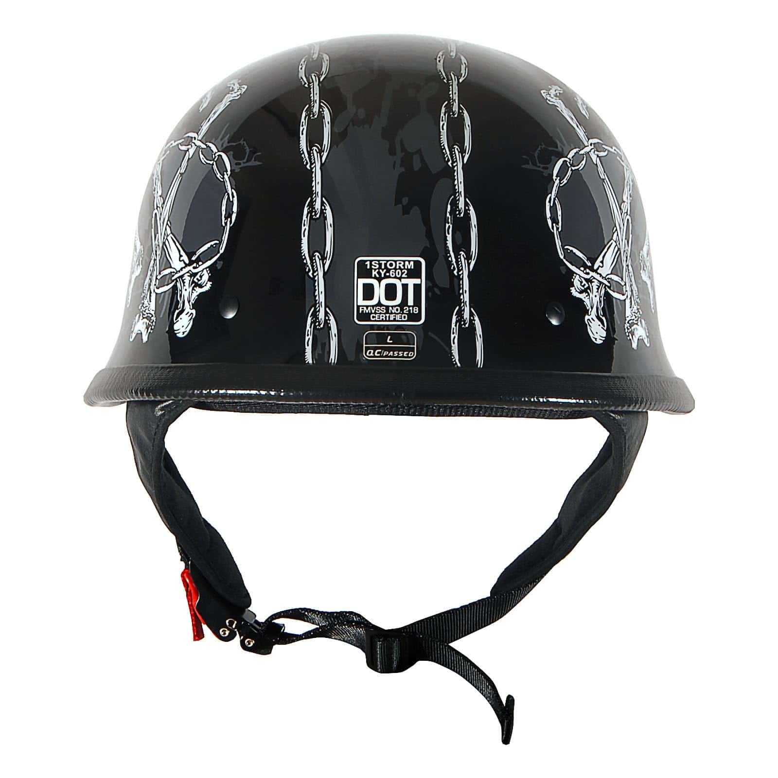 Casco de media cara para motocicleta 1Storm -Chain Skull - Imagen 7