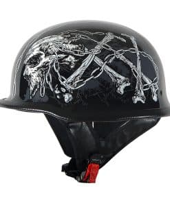 Casco de media cara para motocicleta 1Storm -Calavera de cad