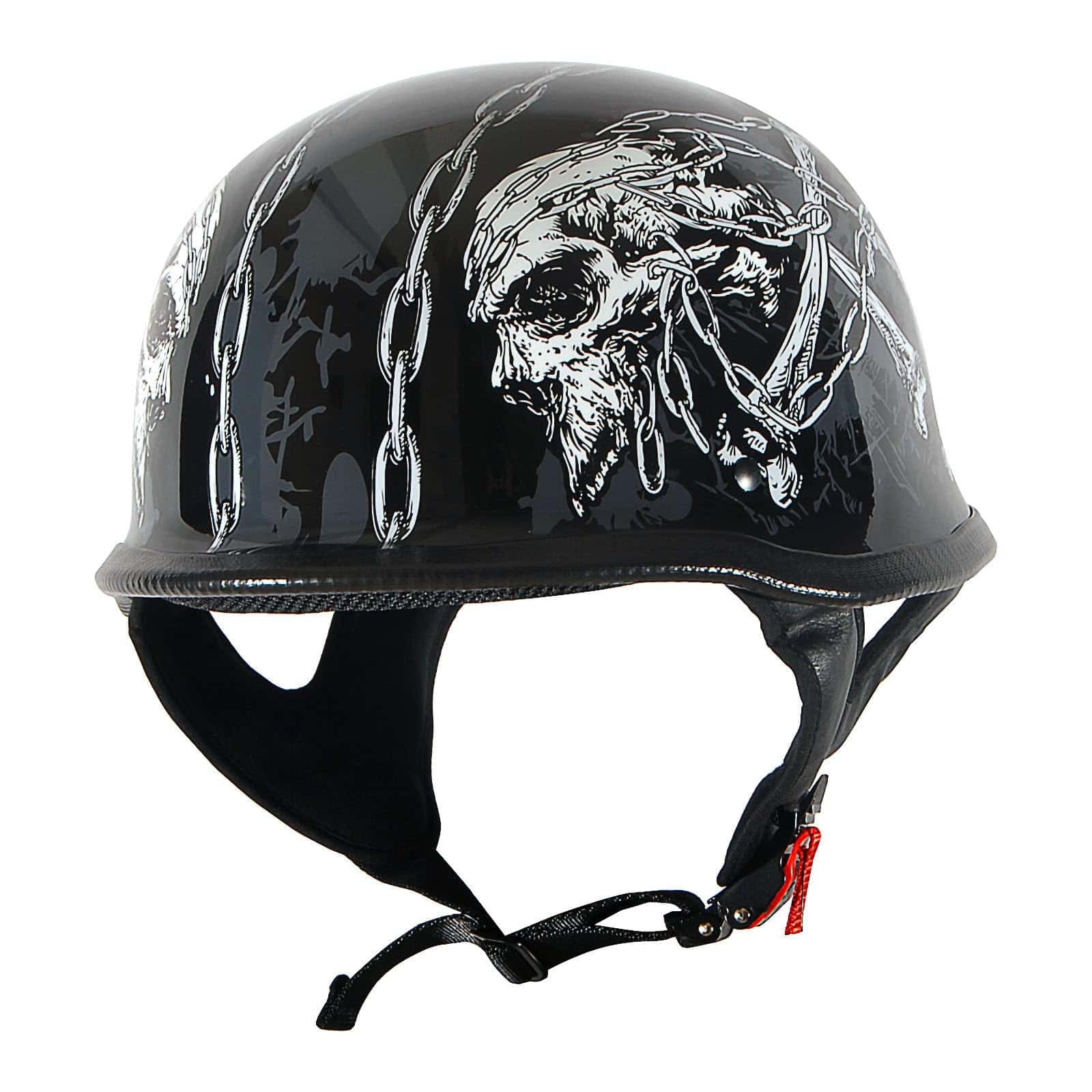 Casco de media cara para motocicleta 1Storm -Chain Skull - Imagen 4