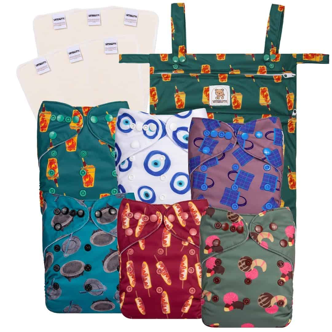 Pañales de tela de bolsillo Precious Pompis 6 Pack, 6