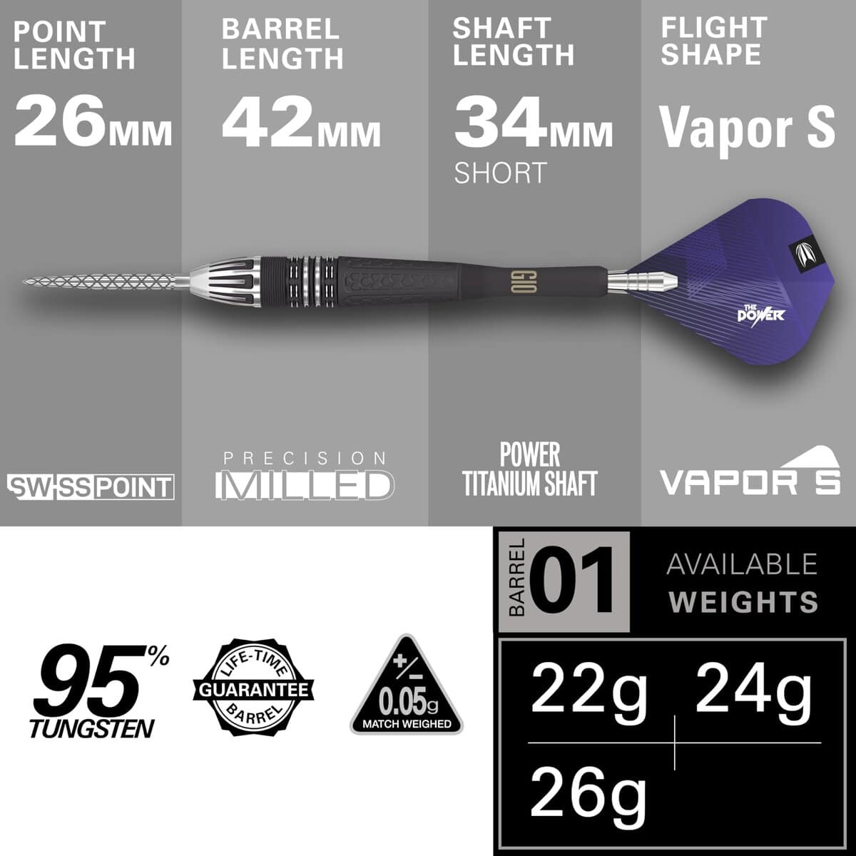 TARGET Dardos Phil Taylor Power 9-Five Gen 10 26G 95% - Imagen 4