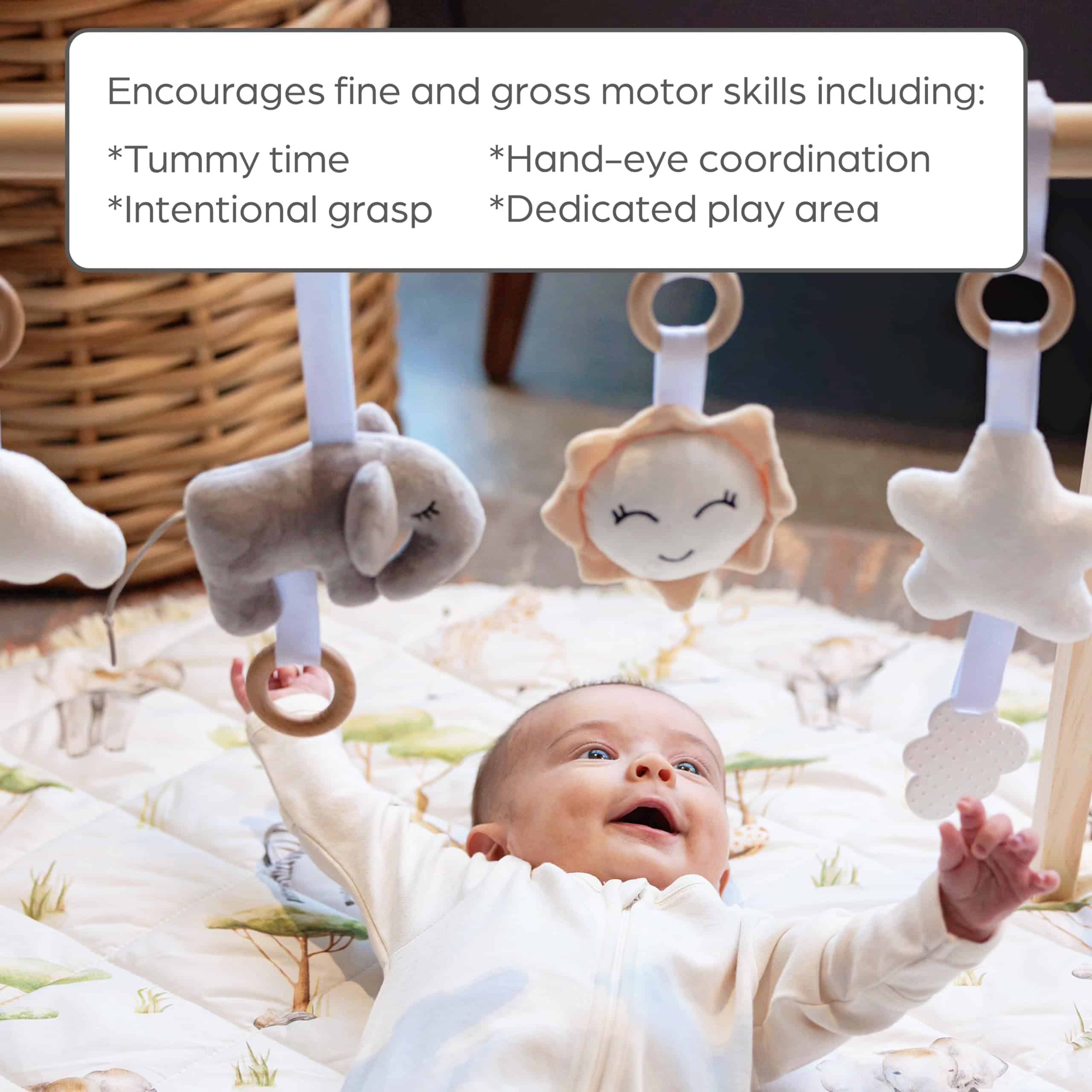 Gimnasio de Madera Premium para Bebés con Tapete Lavable | - Imagen 6