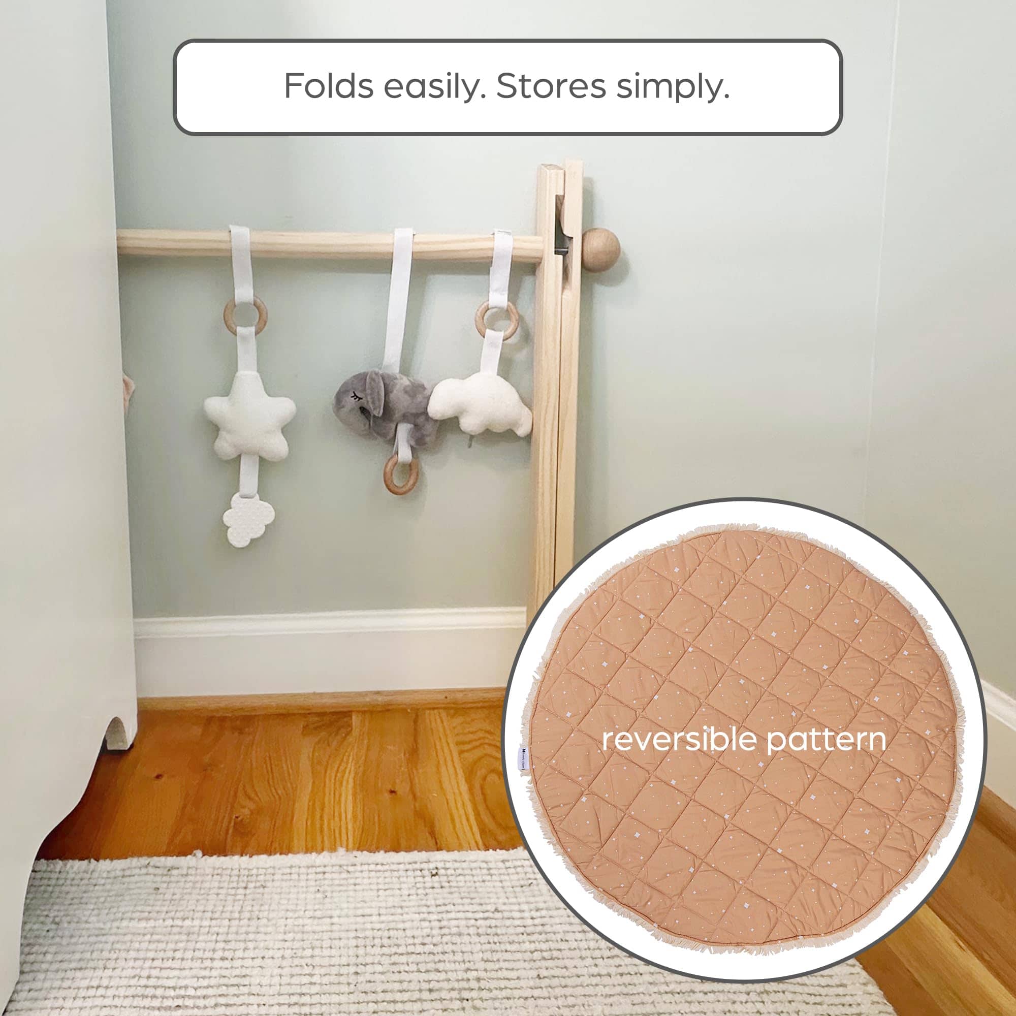 Gimnasio de Madera Premium para Bebés con Tapete Lavable | - Imagen 7
