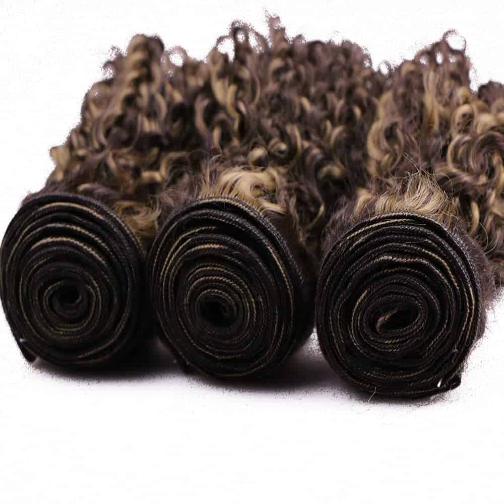 Mechones de Onda Rizada y Ombre Rubia - Cabello Humano, - Imagen 7