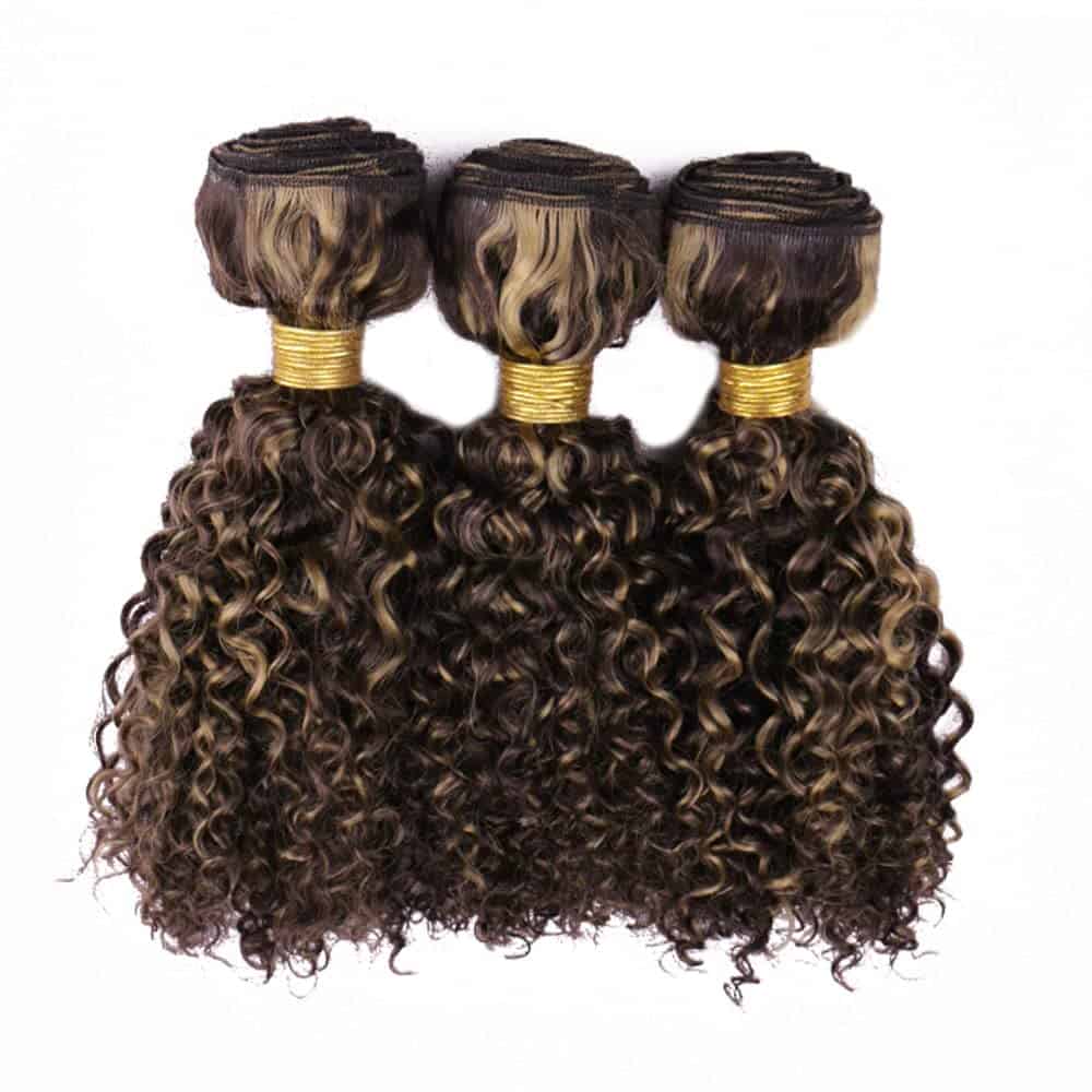 Mechones de Onda Rizada y Ombre Rubia - Cabello Humano, - Imagen 3