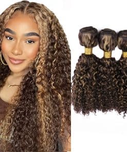 Mechones de Onda Rizada y Ombre Rubia - Cabello Humano,