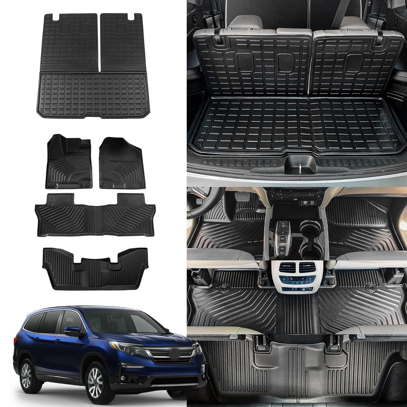 Tapetes Rongtaod Compatible con Honda Pilot 2016-2022 7