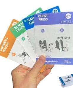 Baraja de ejercicios con pesas para entrenamientos de